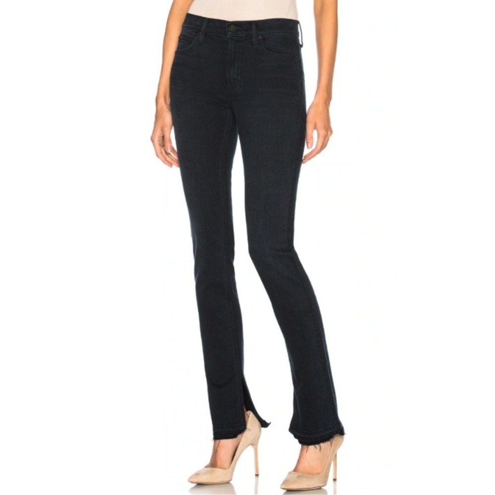 Mother The Rascal Slit Undone Hem Jeans Storm Clouds Black Women Size 27 Denim